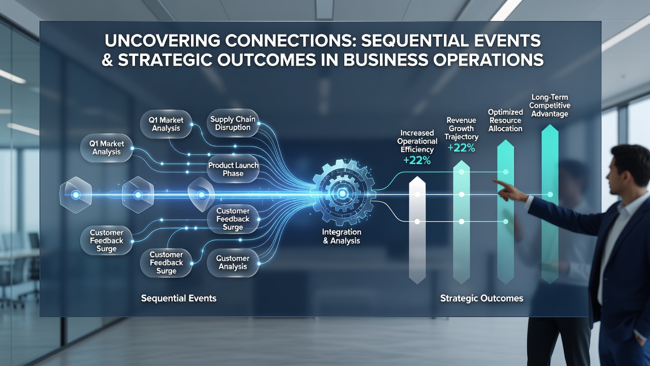 Strategic planning session where executives examine timelines of business events and projected outcomes